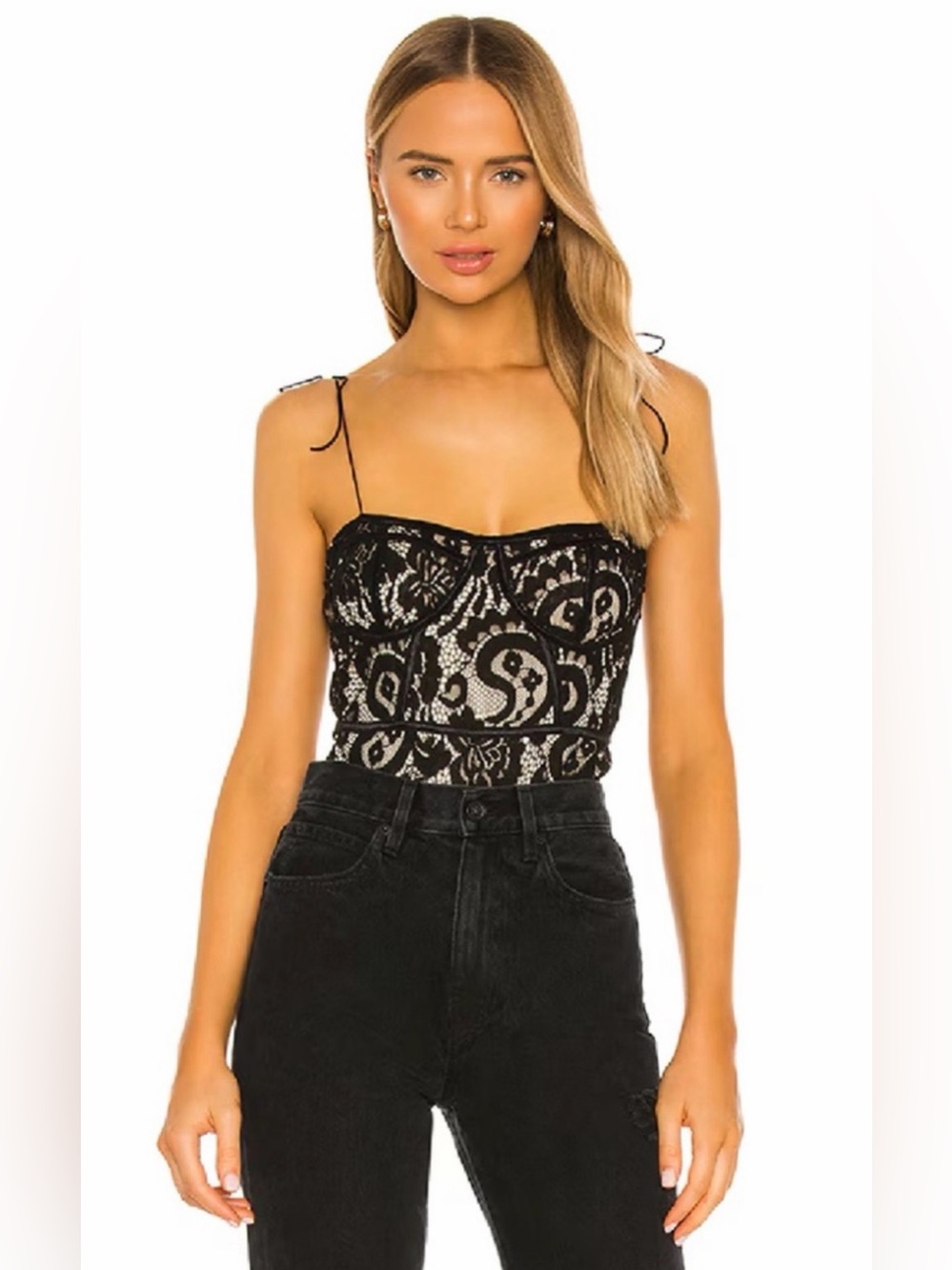 Superdown Stasia lace bodysuit Size XL